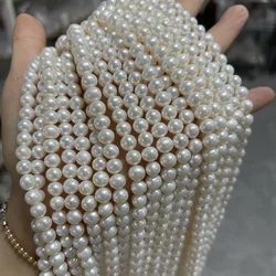 AAA + perlas naturales de agua dulce de alta calidad, cuentas espaciadoras de perlas Nearround para fabricación de joyas, suministros, accesorios para collar DIY