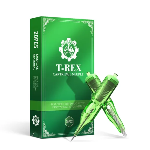T-Rex 20 piezas aguja de cartucho de tatuaje RL RM aguja de tatuaje desechable 0,35 MM película cartucho de tinta seguro aguja de tatuaje