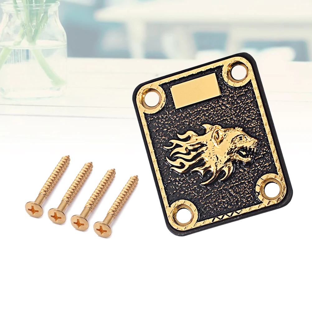 

Zinc Alloy Guitar Neck Reinforcing Plate Square With 4 Holes For Tl Style Electric Bass Replacement Instrument