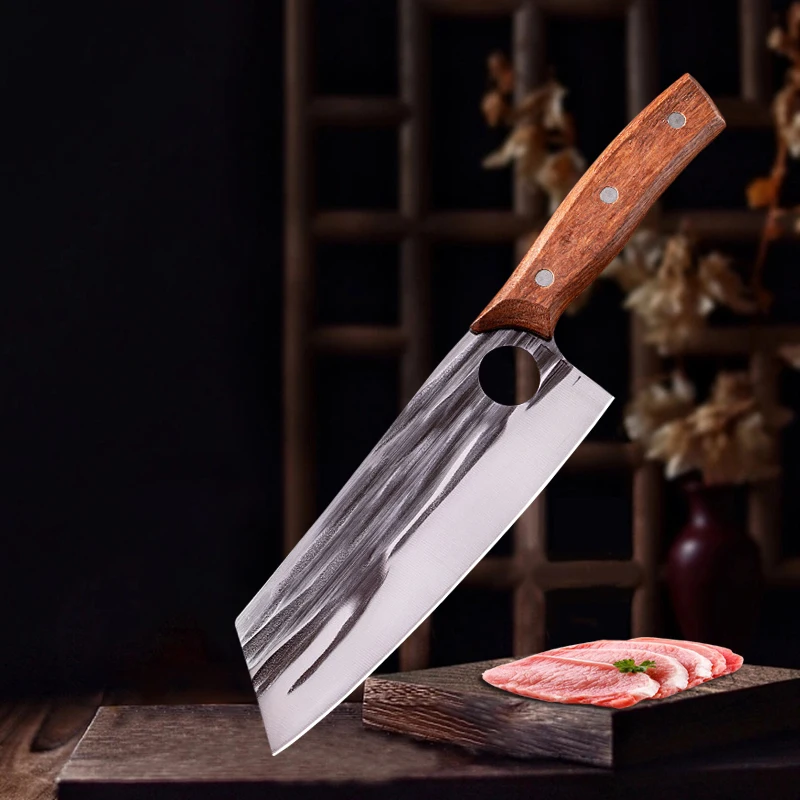 

High Carbon Steel Chef Knife Forged Cleaver Slicing Peeling Full Tang Handle Meat Vegetable Sushi Cutter