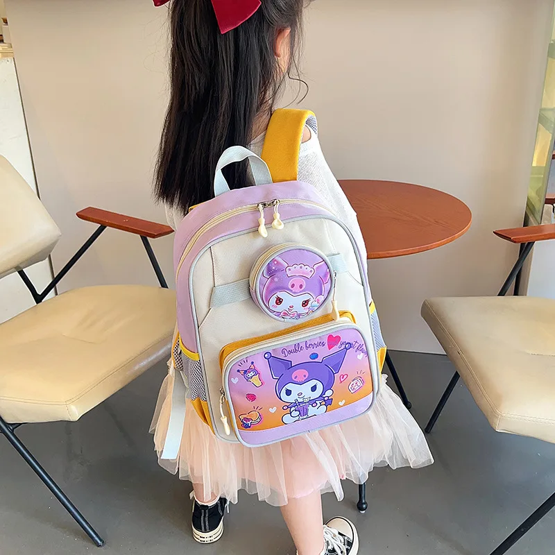 Sanrio Kulomi New Children's Comfortable Casual Backpack Cute Cartoon Shoulder Back Removable Crossbody Bag