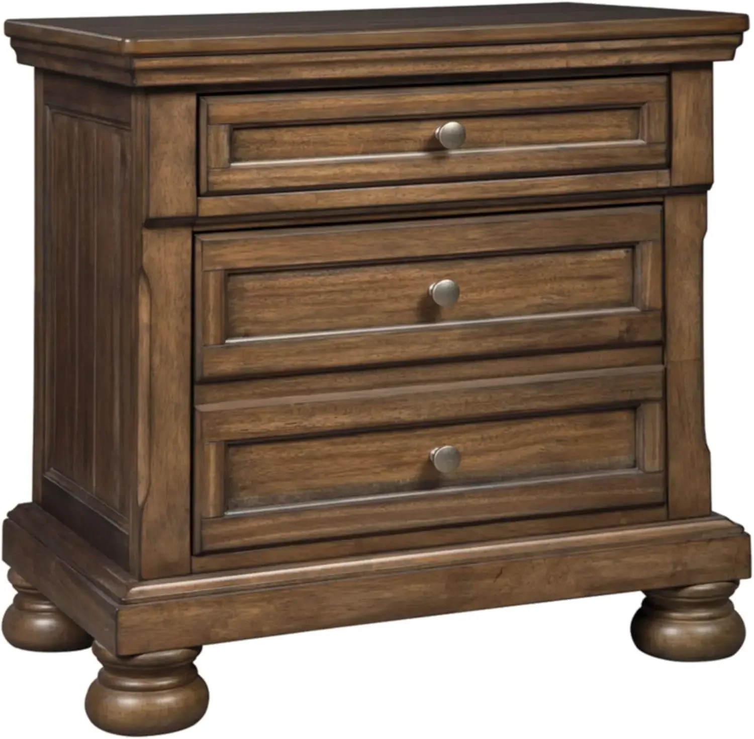 Flynnter Traditional 2 Drawer Nightstand with Hidden Pull-Out Tray, 30