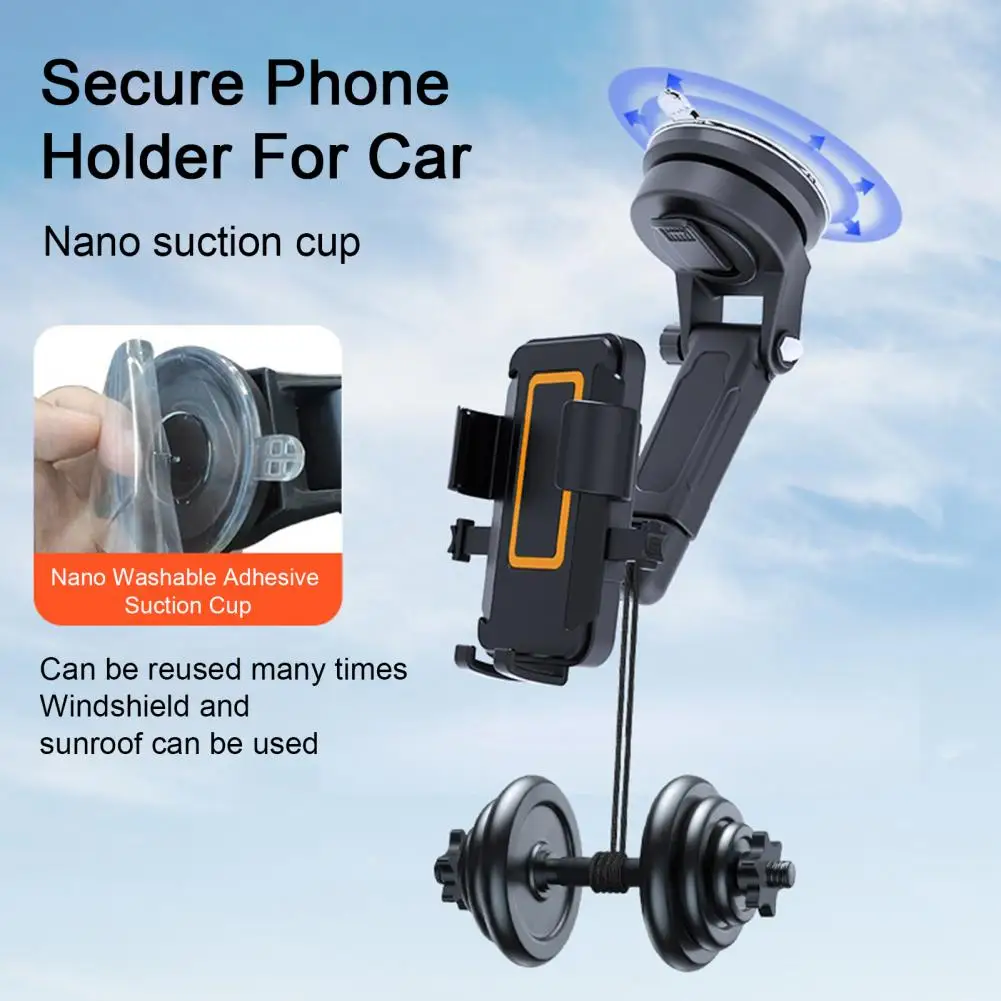 

270 ° Складная автомобильная подставка для телефона, телескопическая универсальная автомобильная подставка для телефона с суперприсоской для использования на лобовом стекле приборной панели громкой связи