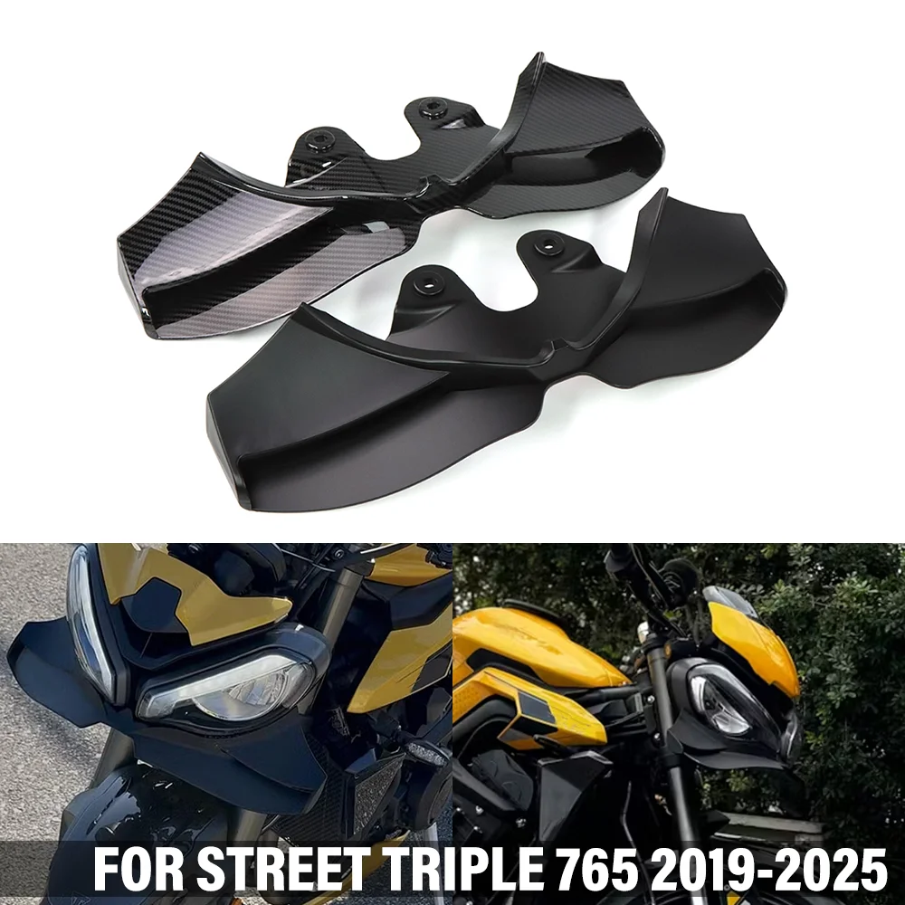 

Motorcycle Downforce Lower Lip FOR Street Triple 765 765RS 765R RS 2019-2025 Front Spoiler Lower Fixed Aerodynamic Wing Winglet