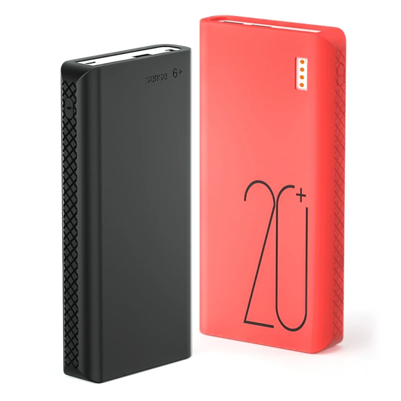 غطاء من السيليكون ل Romoss تحسس 6 +/6F قوة البنك 20000mah لينة سيليكون واقية المضادة للتصادم المضادة للانزلاق غطاء