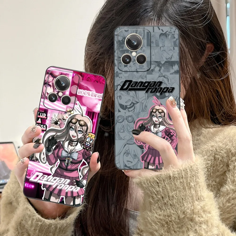 Danganronpa Miu Iruma Funda de teléfono móvil para Realme GT 2 9i 8i 7i Pro X50 X2 C35 C21 C20 C11 C3 Funda de teléfono suave negra