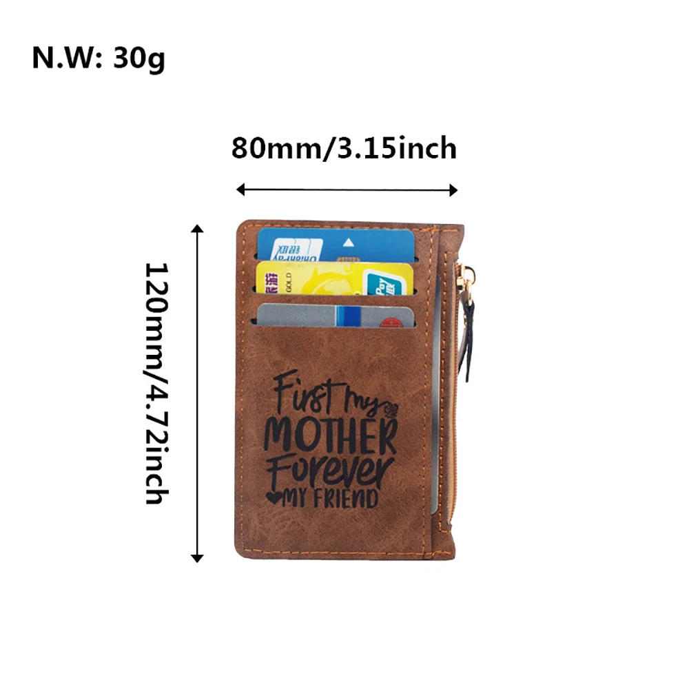 5pcs Card Holder Personalized Laser Engraving Blank PU Wallet Custom Photo Bifold Purse DIY Gift For Dad