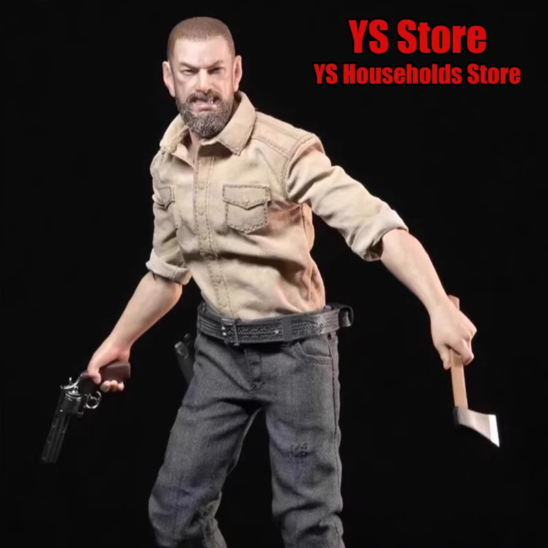 Kraken Studio 1/12 Zombie Killer Rick Cloth Action Figure Stactic Rifle Model Ornament 6