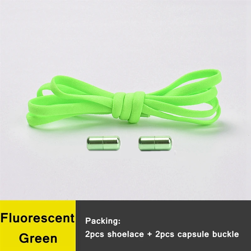 21 kleuren Geen stropdas schoenveters voor sneakers Elastische veters Ronde metalen slot Luie schoenveter 1 seconde snel aan en uit unisex