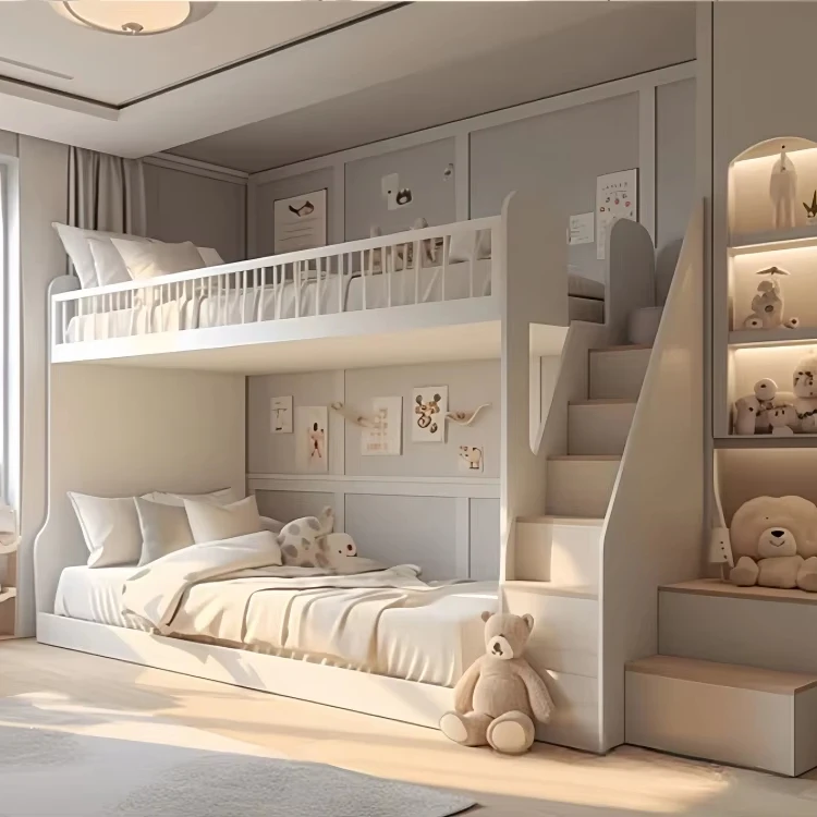 

Индивидуальная экологически чистая деревянная мебель для спальни для школ и детских садов, двухъярусная кровать и шкаф для детской комнаты