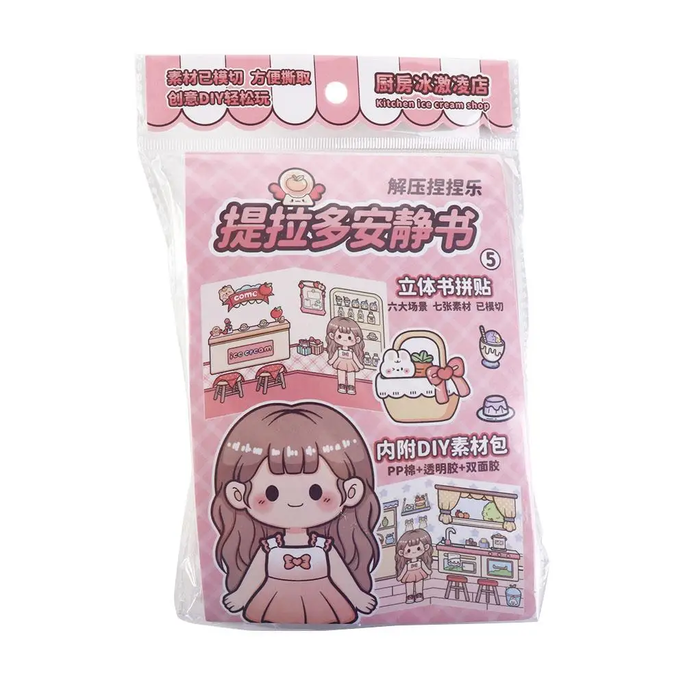 Hand Ledger Kawaii Pinch musik senyap buku stiker kertas buku Telado sibuk buku kartun Anime Girls