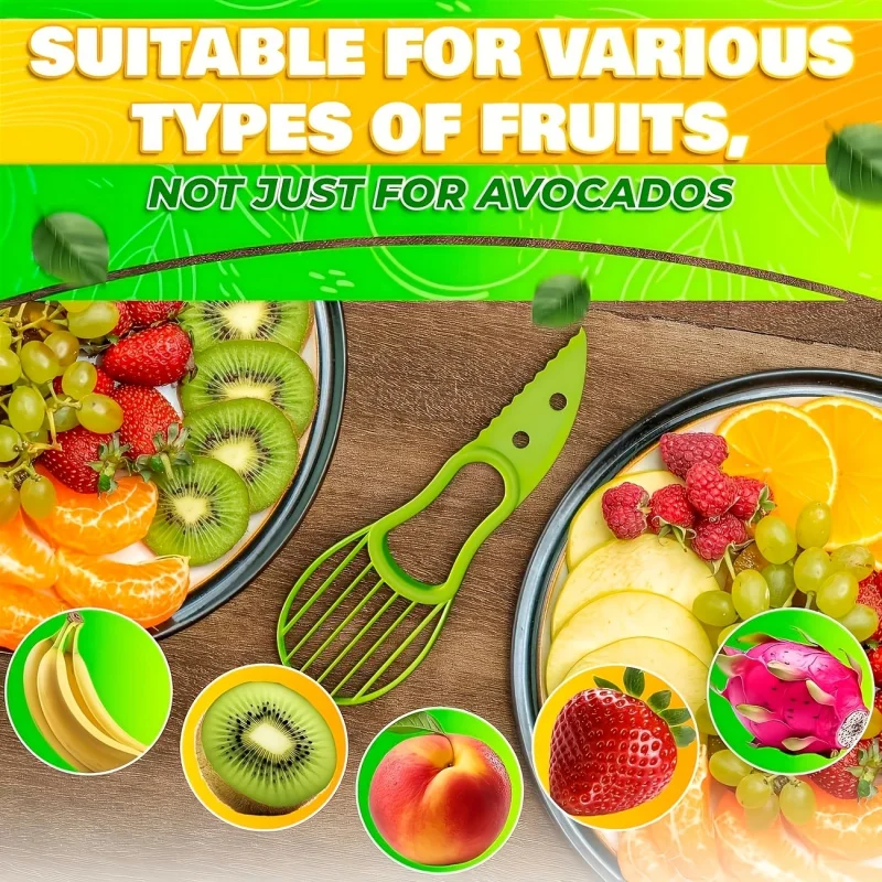 

3-in-1 Avocado Slicer Cutter Peeler Spoon, Multifunctional Fruit Kitchen Gadget