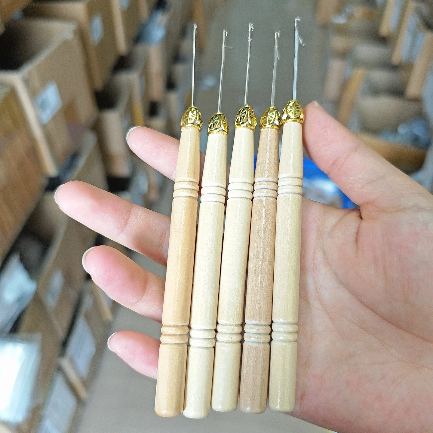 5PCS micro rings loop tool loop threader pulling needle used with hair plier and beads for human Hair Extension Installation