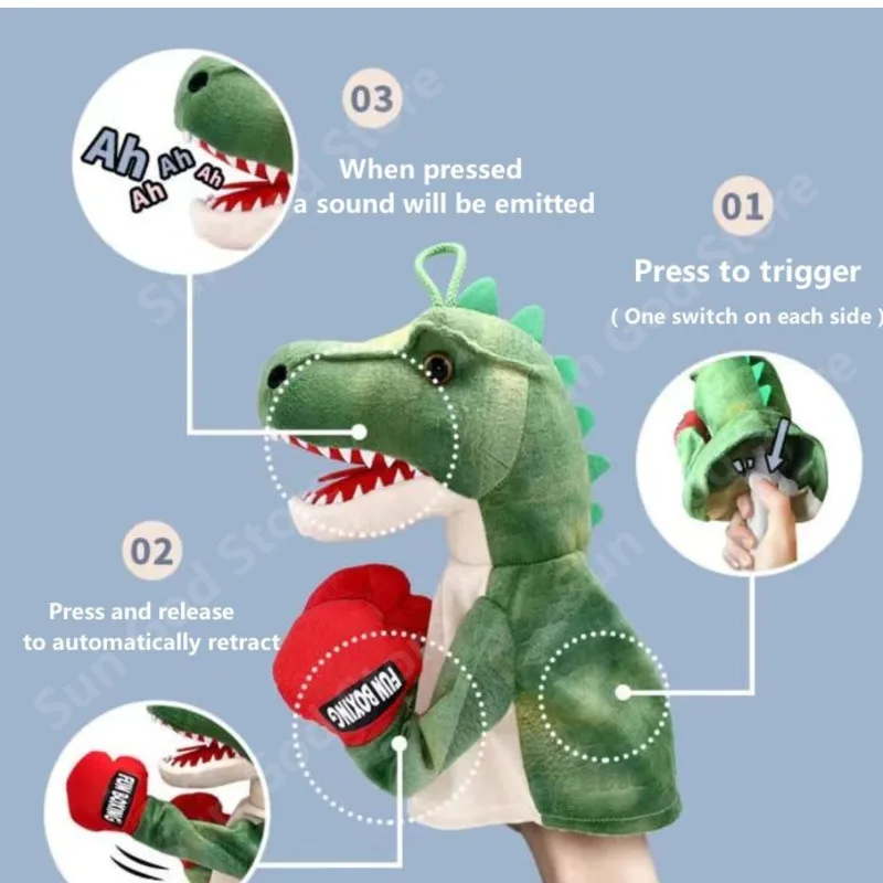 Animal Boxing Battle Interactive Hand Puppet Plush Toy Cloth Puppet Glove Control Pk Muppet Vocalizing Finger Toy Couple Gifts