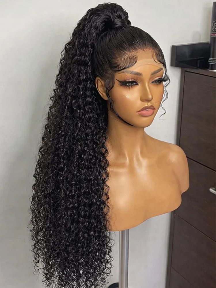 

Invisi Strap Deep Wave 360 HD Full Lace Front Wigs Human Hair With Drawstring Glueless Pre Cut 5X5 Lace Curly Wig For Women