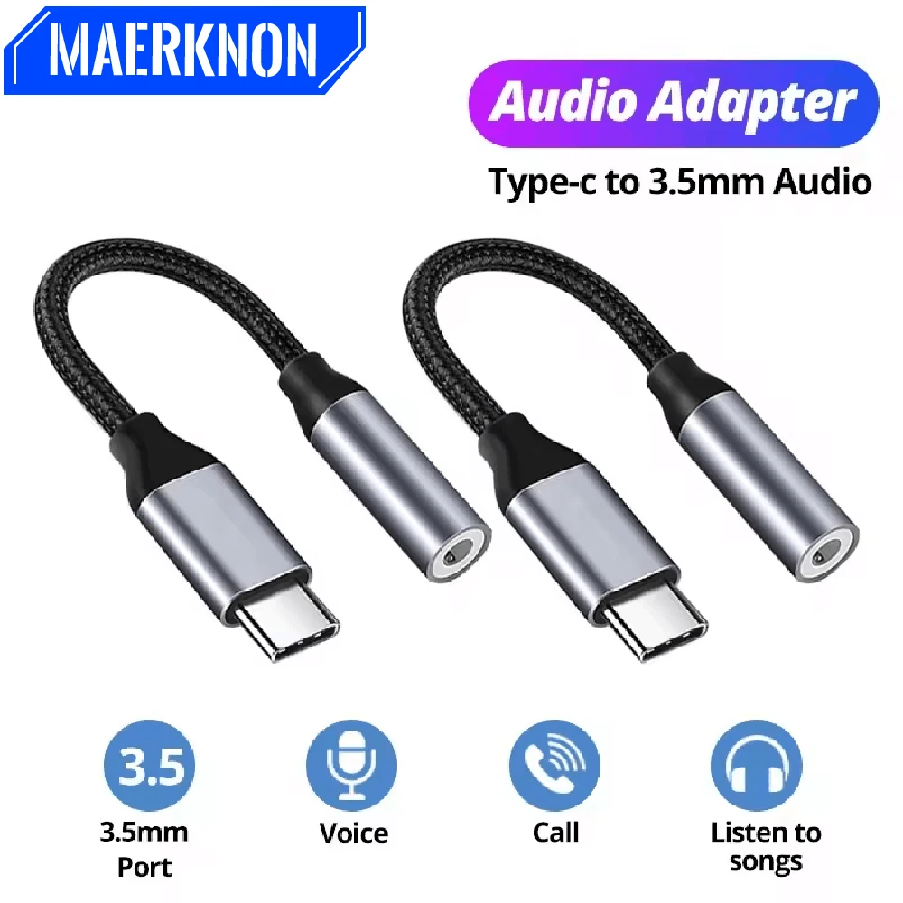 Type C 3.5 Aux Jack Audio Cable USB Type C To 3.5mm Audio Adapter Earphone Wire Converter For iPhone 15 Samsung Galaxy S24 S23