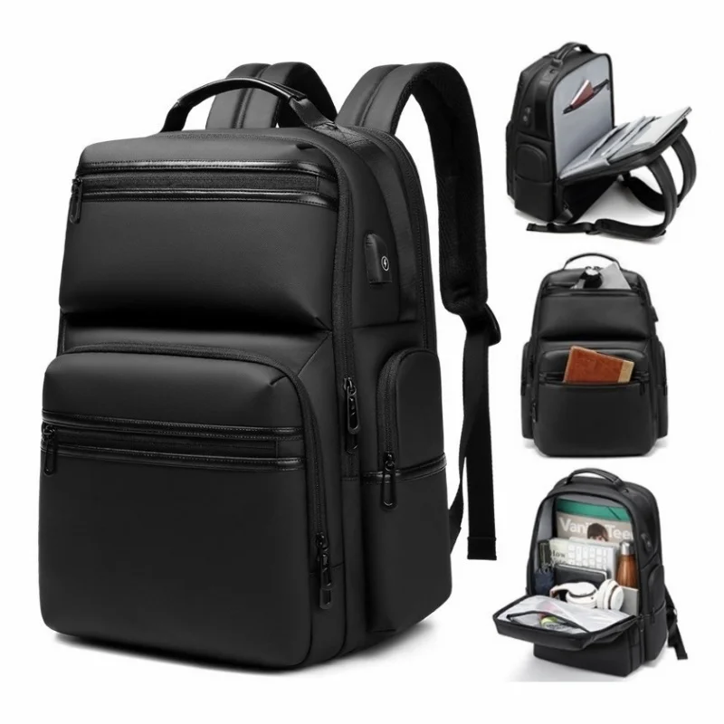 

SUUTOOP Men's 15.6 Inch Laptop Backpack USB Charging Business Notebook Anti-theft Travel Bag School Pack for Male