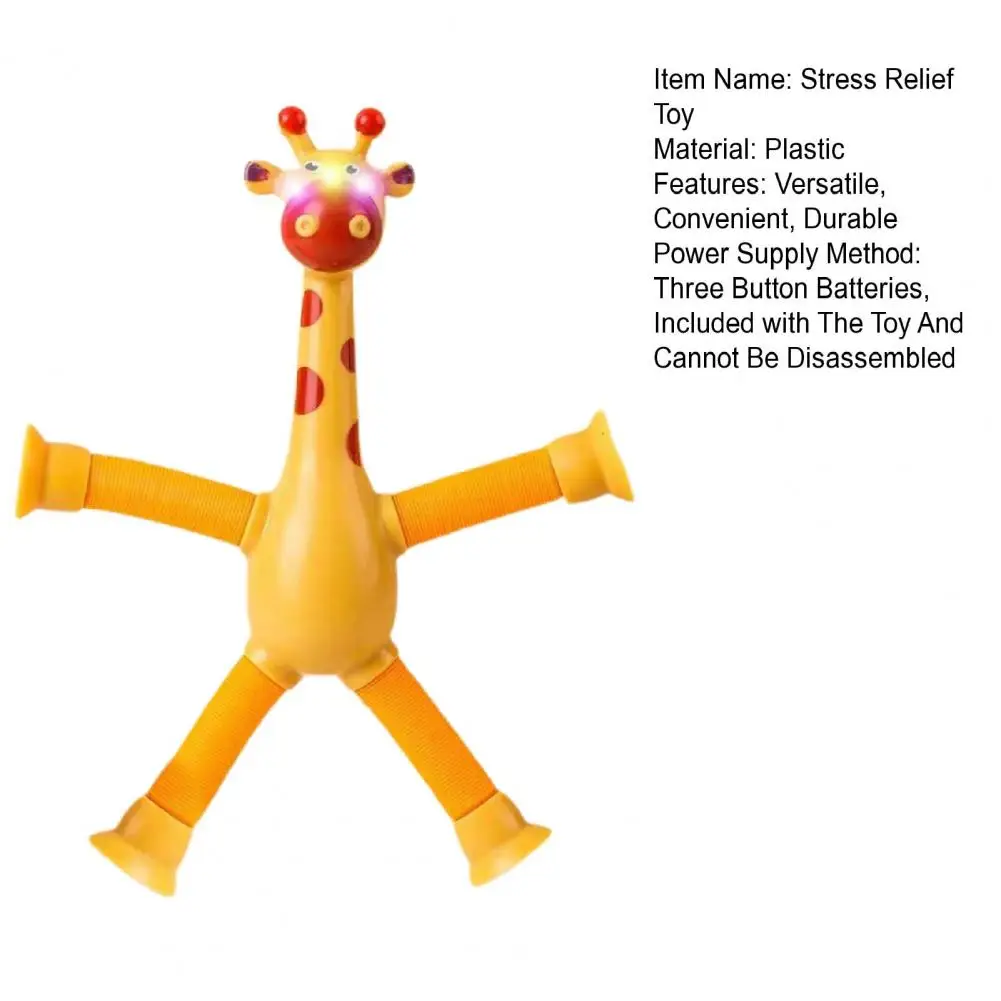 Plastic Stress Relief Miniature Telescopic Suction Cup Giraffe Decor Fidget Tubes Toy Cartoon Giraffe Educational Toy For Home