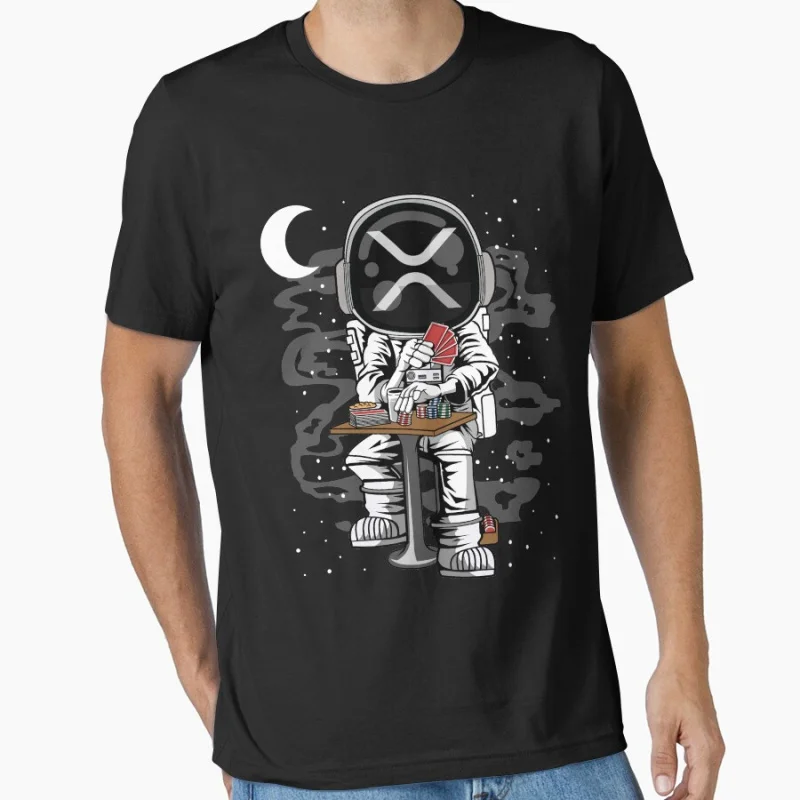 Astronaut Ripple XRP Coin To The Moon Crypto Token Blockchain Cryptocurrency Wallet t shirt for men large size Adult tops S-6XL