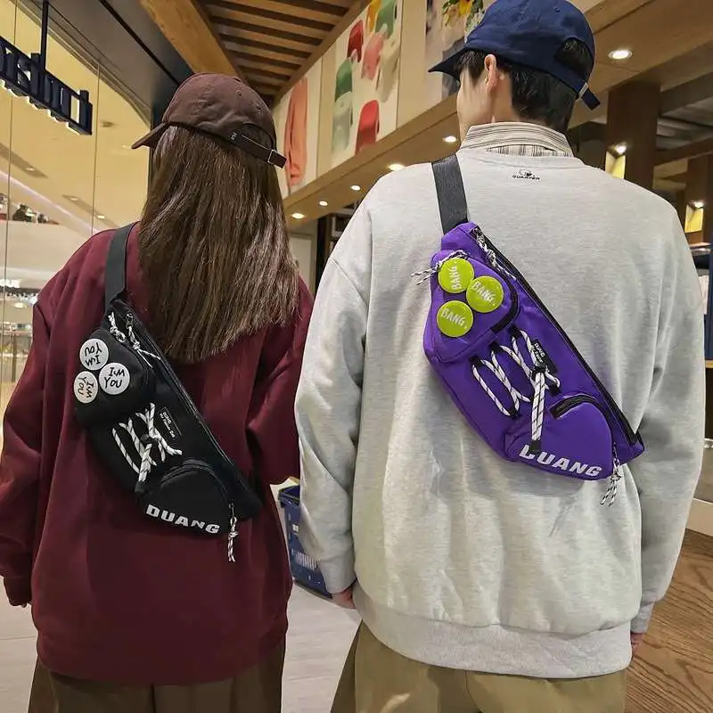 tide-brand-men's-simple-chest-bag-oulder-waist-bag-nylon-fabric-pure-color-sewing-line-summer-collection-no-brand-registered