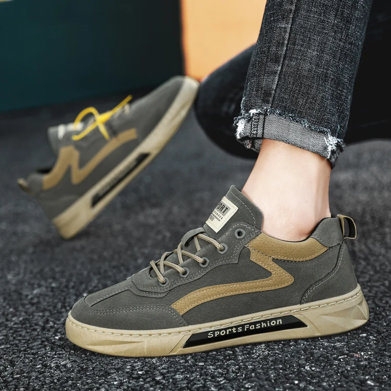 

Men's Casual Sports Shoes Brown Designer Trendy and Comfortable Men's Social Shoe Male Street Style Suede Flat Shoes, Loafers