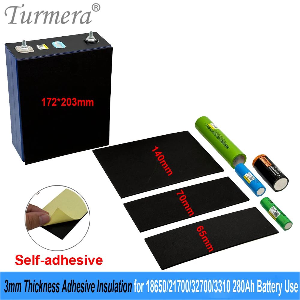 10Pieces 3mm Adhesive EVA Insulation 65/70mm/140mm 172*203mm for 18650 21700 33140 3.2V 105Ah 280Ah Lifepo4 Battery Pack DIY Use