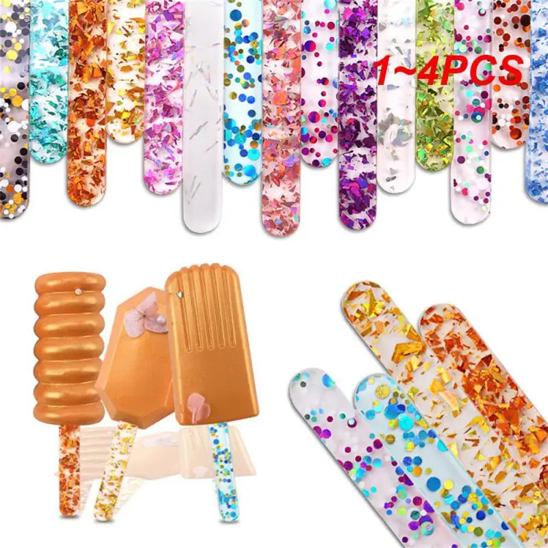 1~4PCS Crafts Popsicle Stick Mould Safe Summer Homemade Reusable And Popsicle Accessories S Ice Cream Sticks S