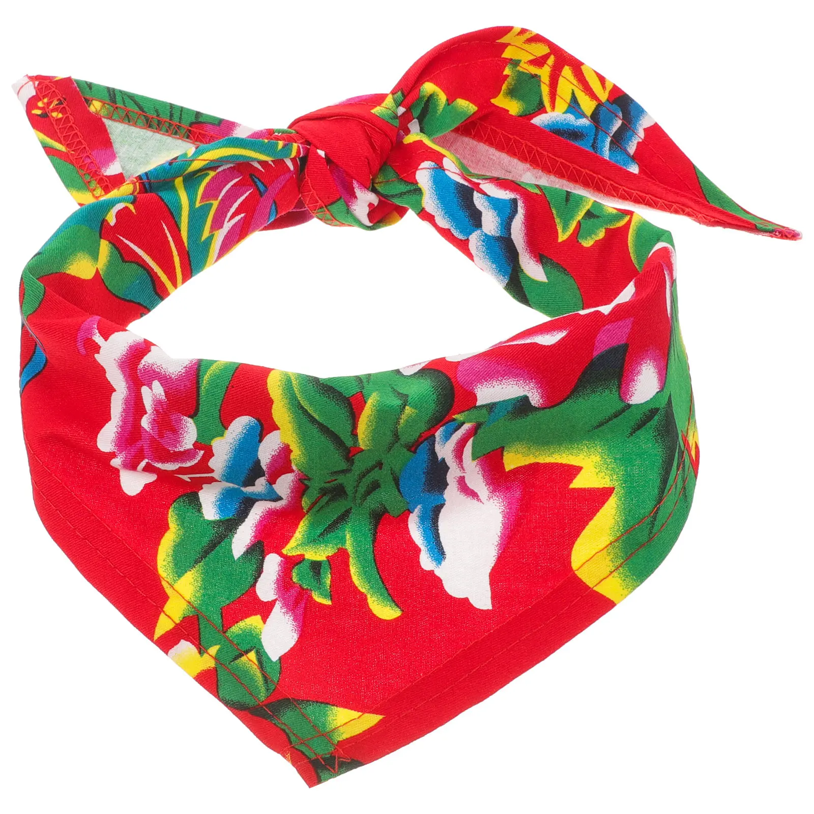 

Outdoor Cycling Headband Red Floral Pattern Lightweight Breathable Multi-Use Sports Bandana Trendy Riding Headwrap Comfortable