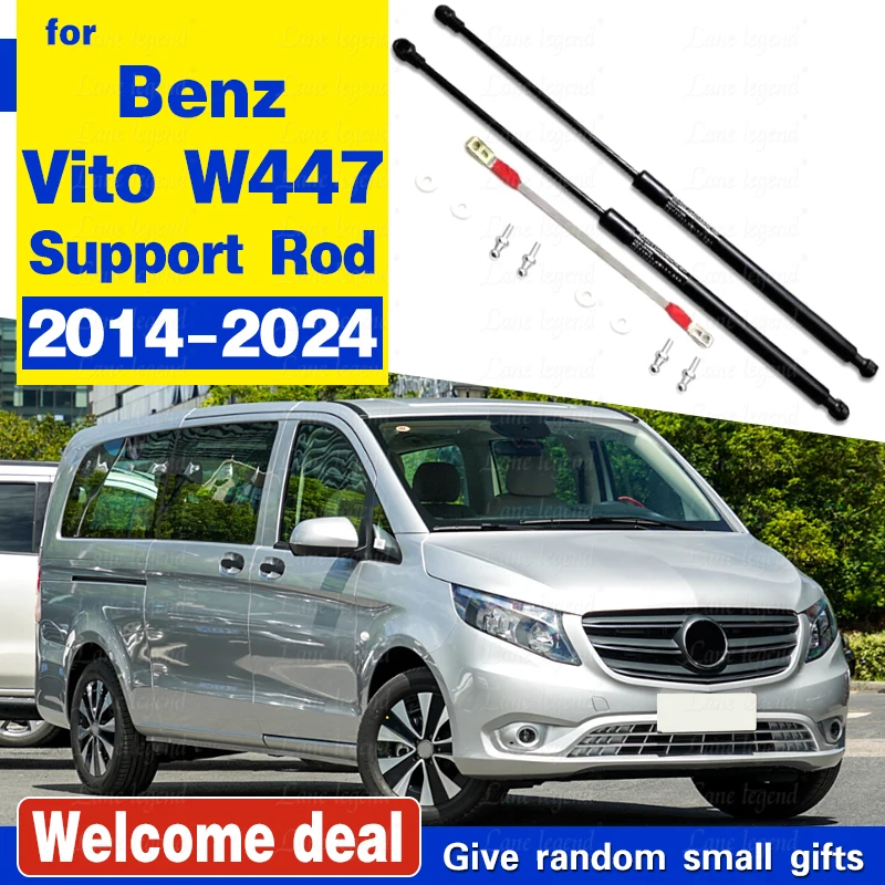 Car Hood Two Side Lifting Damper Absorber Strut Bars for Benz Vito Viano V-class Marco Polo Metris W447 2014-2024 Rod Styling