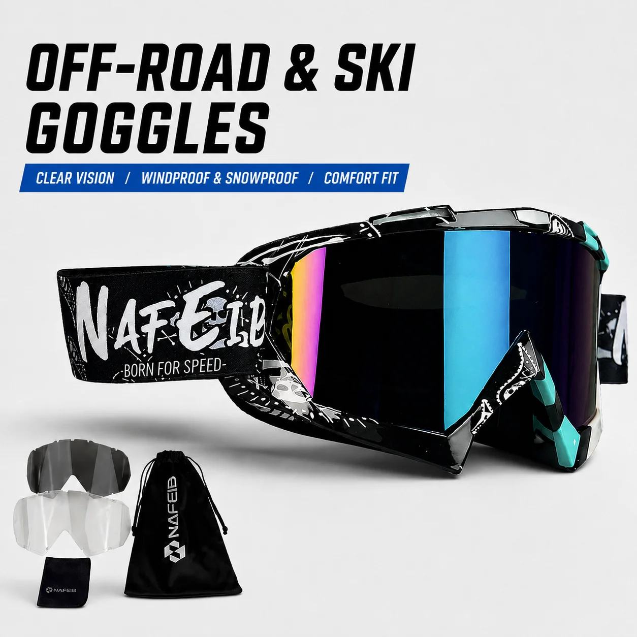 

Motorcycle Glasses Motocross Dirt Bike Goggles Fit Mtb Mx Motorcycle Racing Ski Goggles100 Scooter Eye Protection Safety Glasses