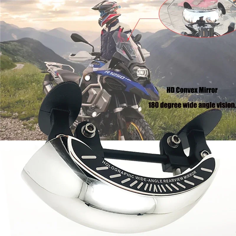 For BMW R1200GS R1250GS Motorcycle Windscreen 180+ Degree Blind Spot Mirror Wide Angle Rearview Mirrors Rear View Mirror