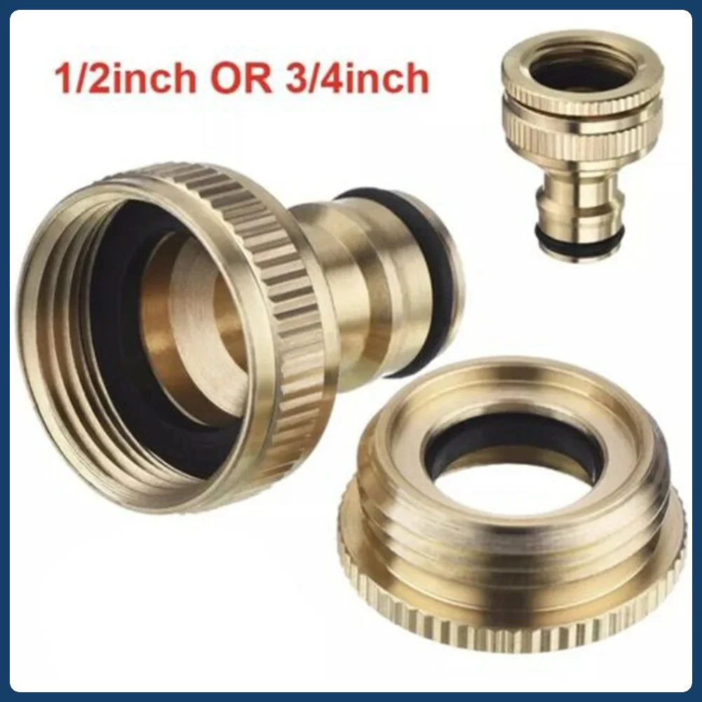 3/4'' 1/2'' Pressure Washer Hose Adapter Brass Hose Tap Connectors Thread Garden Connector Water Pipe Adaptor Watering Equipment