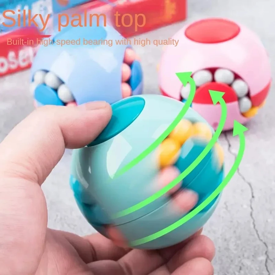 Magic Bean Puzzle Cube Spinner Rotate Slide Gyro Fidget Toy 3D Ball Anti Stress Educational IQ Game for Boy Girl Kid Adult Child