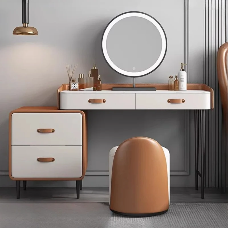 

Girls Bedroom Dresser Cabinet Modern Nordic Wood Women Led Mirror Makeup Table Sets Drawer Penteadeiras Furniture For Home
