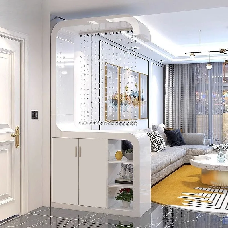 Living room double-sided entrance partition cabinet, home shoe cabinet PET door storage decorative foyer cabinet, special-shaped