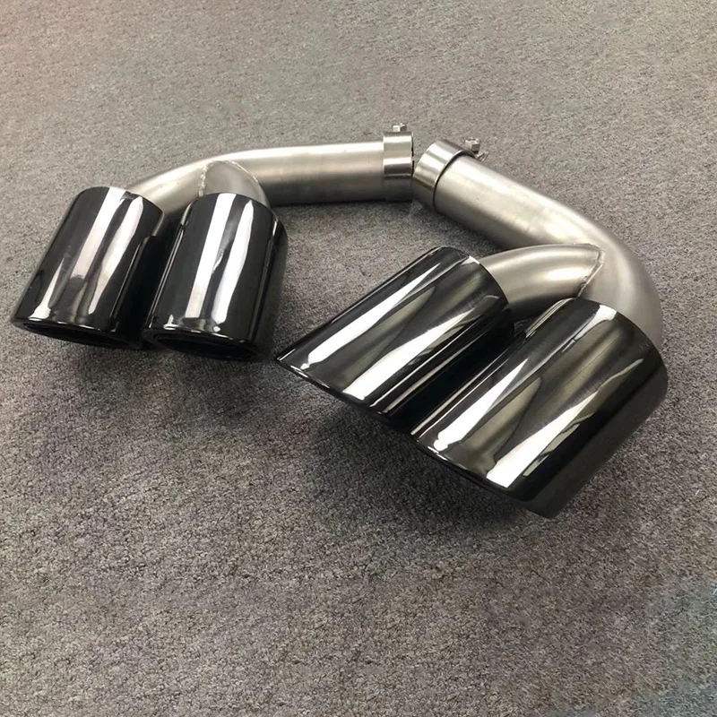 Suitable For 19 Cayenne GTS Sports Modified Four-out Double-layer Bright Black Exhaust Pipe Tail Throat