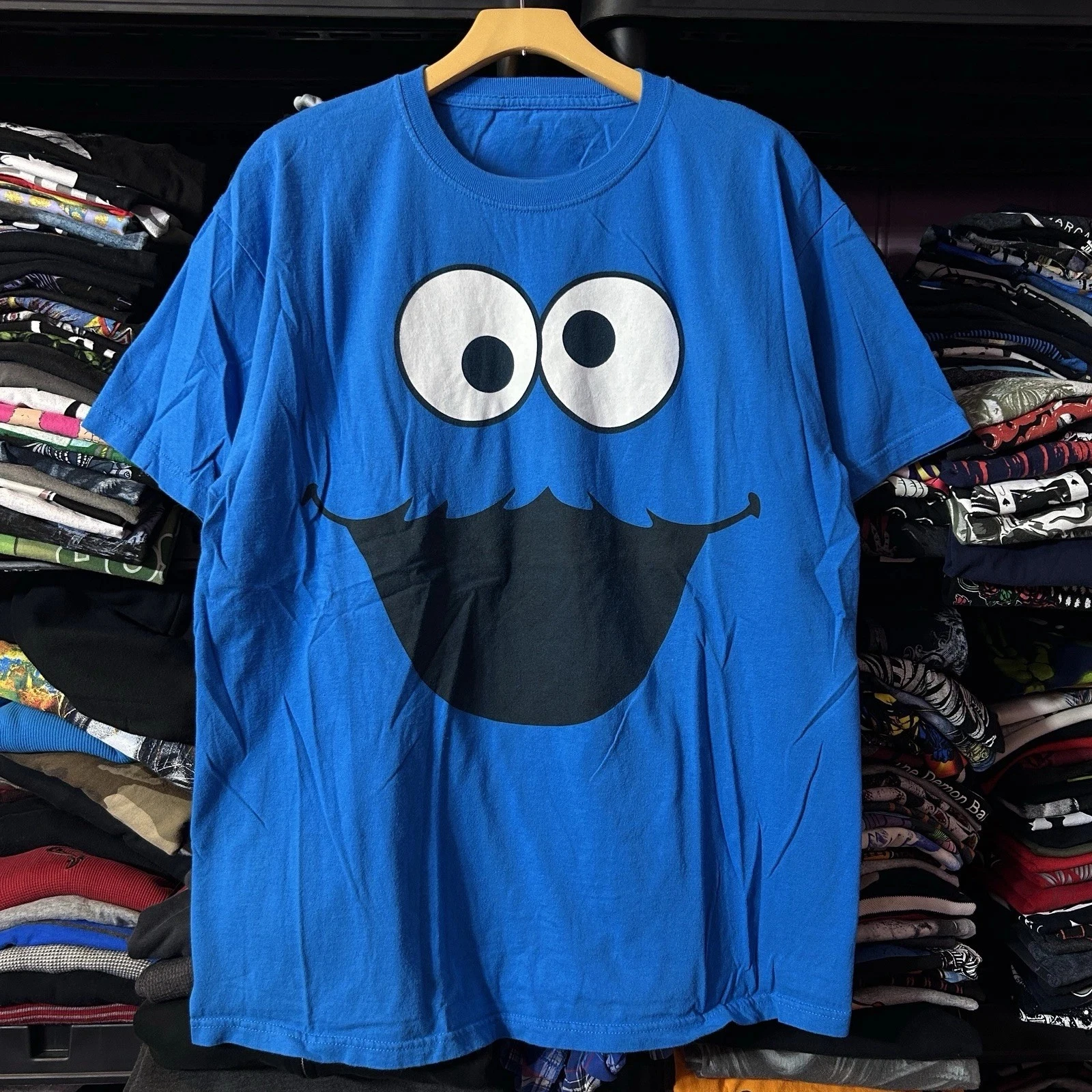 Sommer Damen Sesame Street Krümelmonster T-Shirt Streetwear Oversize Locker Lässig Kurzarm Geeignet für Alle Jahreszeiten – Detail 3