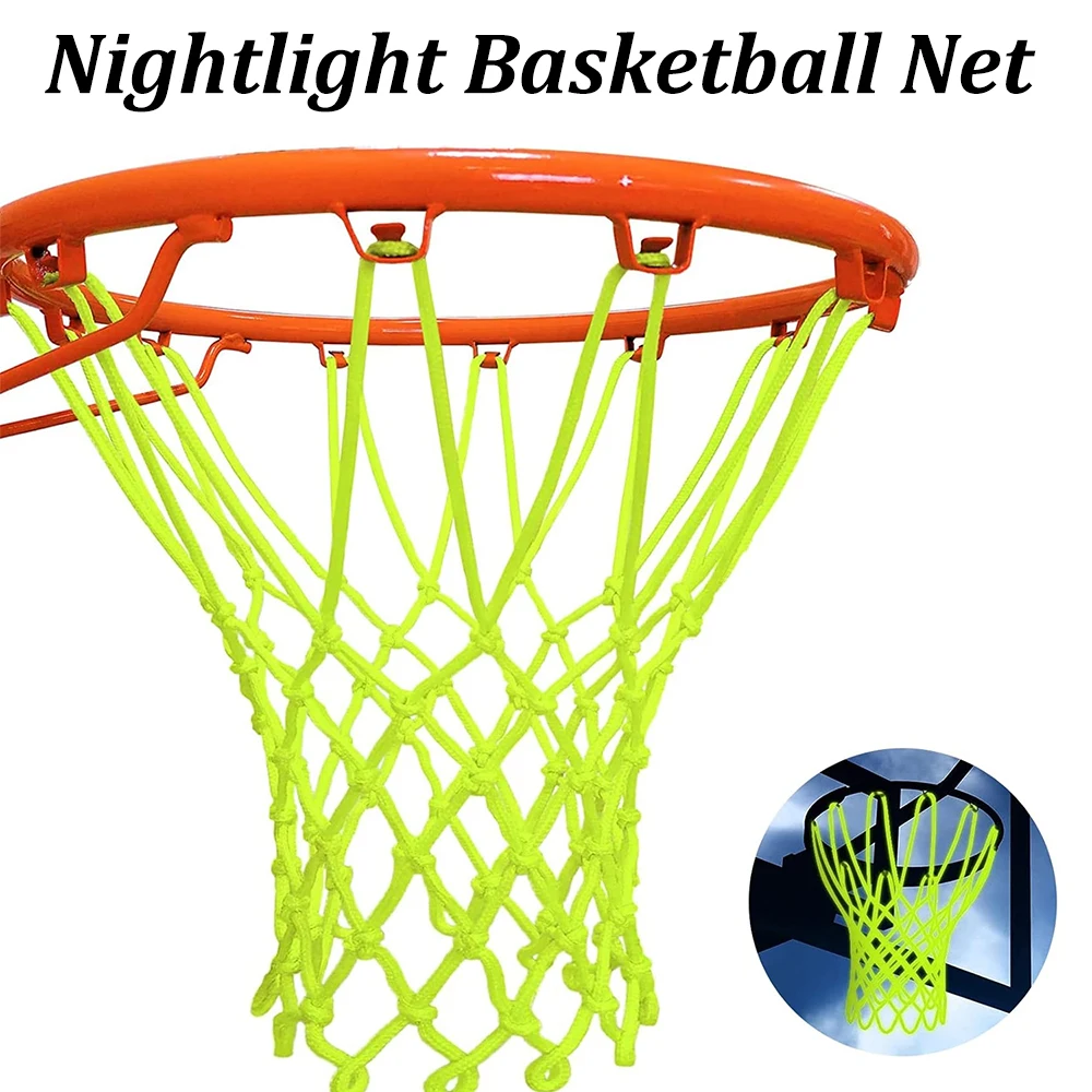 

Ночник Баскетбольная сетка Нейлоновая светящаяся баскетбольная сетка 45 см 12 петель Светящаяся уличная портативная баскетбольная сетка на солнце