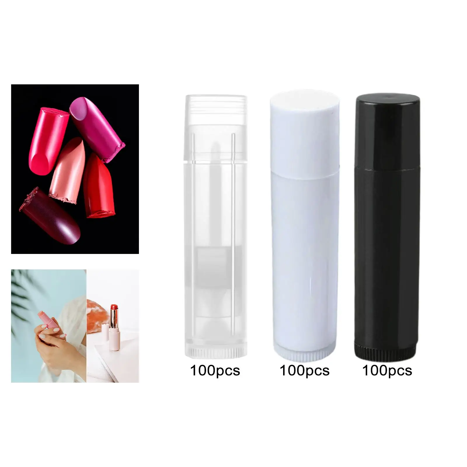 100 Uds. Tubos de brillo de labios contenedores lápiz labial DIY tubos de aceite de labios para mujeres y niñas