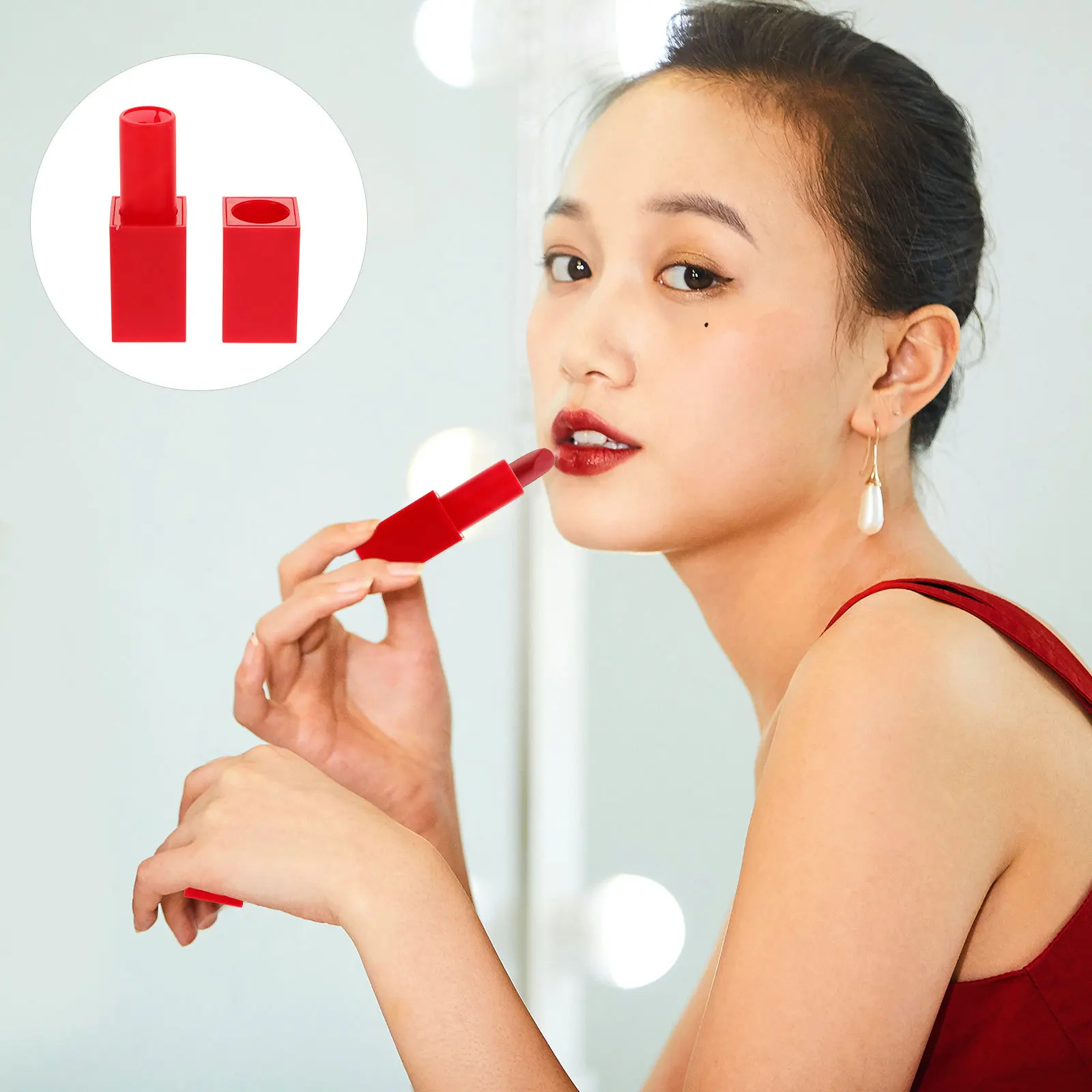 5 pçs durável abs batom tubo vazio recipientes de bálsamo labial sucção magnética diy batom recarregável atender diferentes necessidades