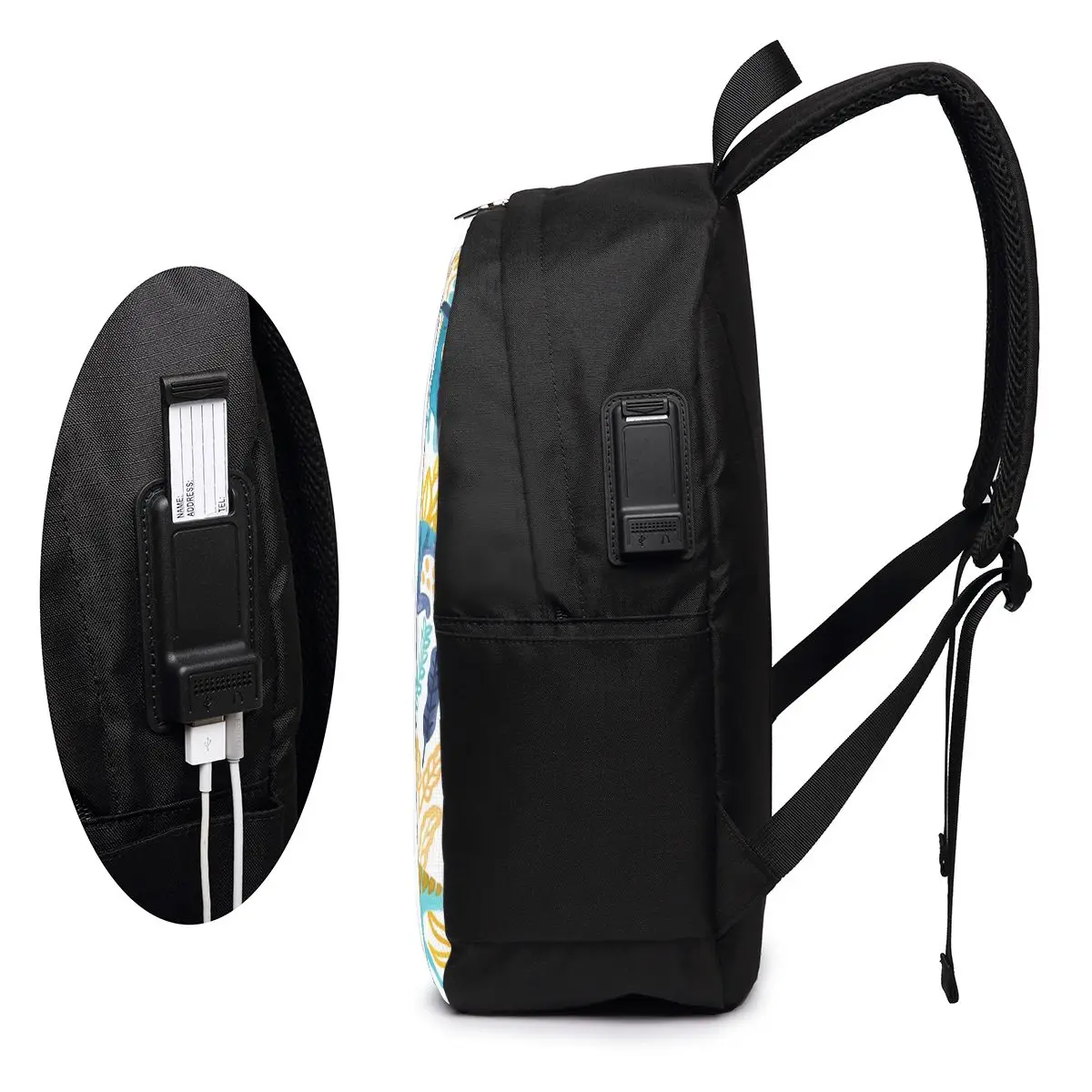 Gouache Parasaurolophuses Backpack Travel Notebook Bag Computer College Student School Bag Laptop Shoulder Bags for Men Women view 5