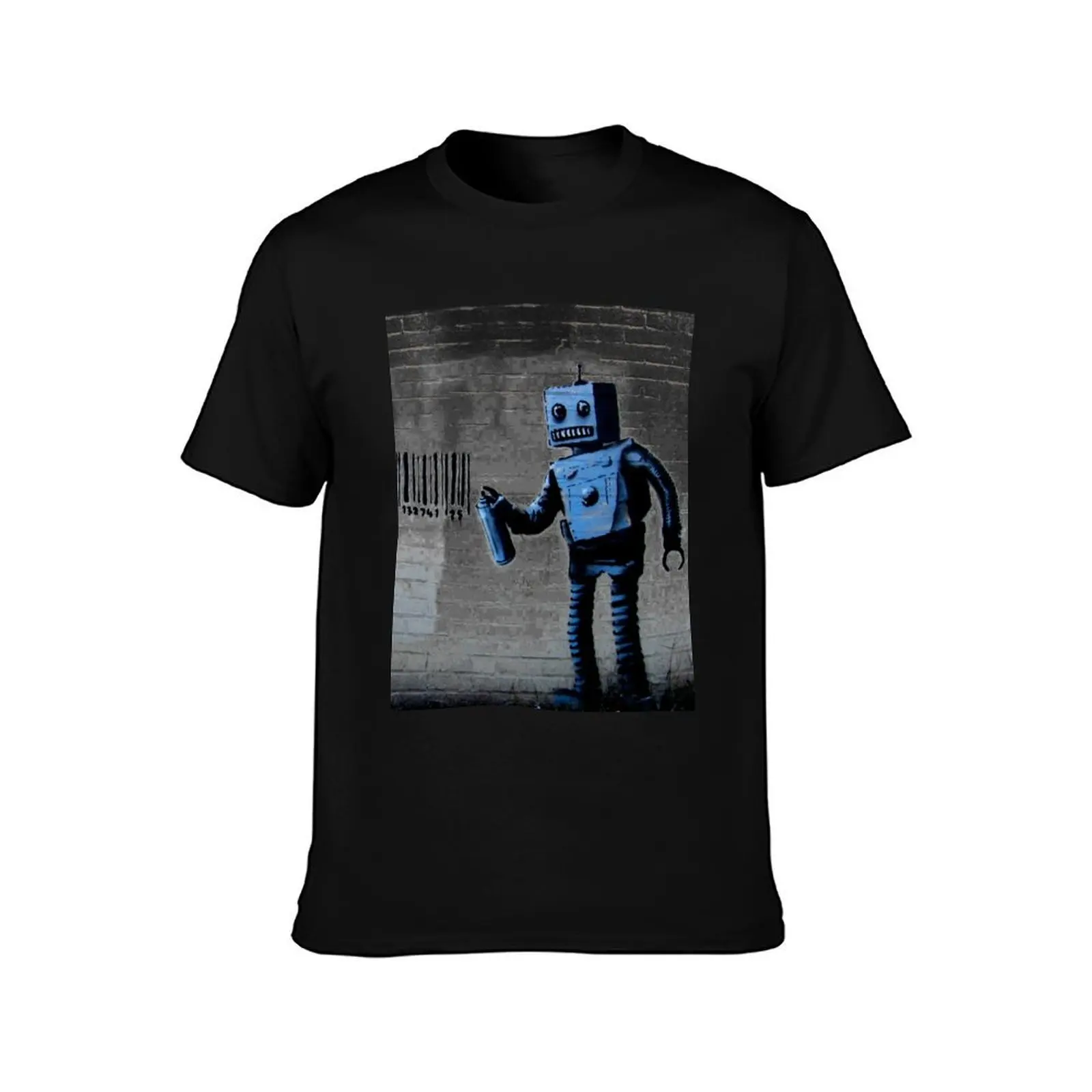 GRAFFITI ROBOT BARCODE BANSKY T-Shirt Sporty Casual Quick Dry T-Shirt