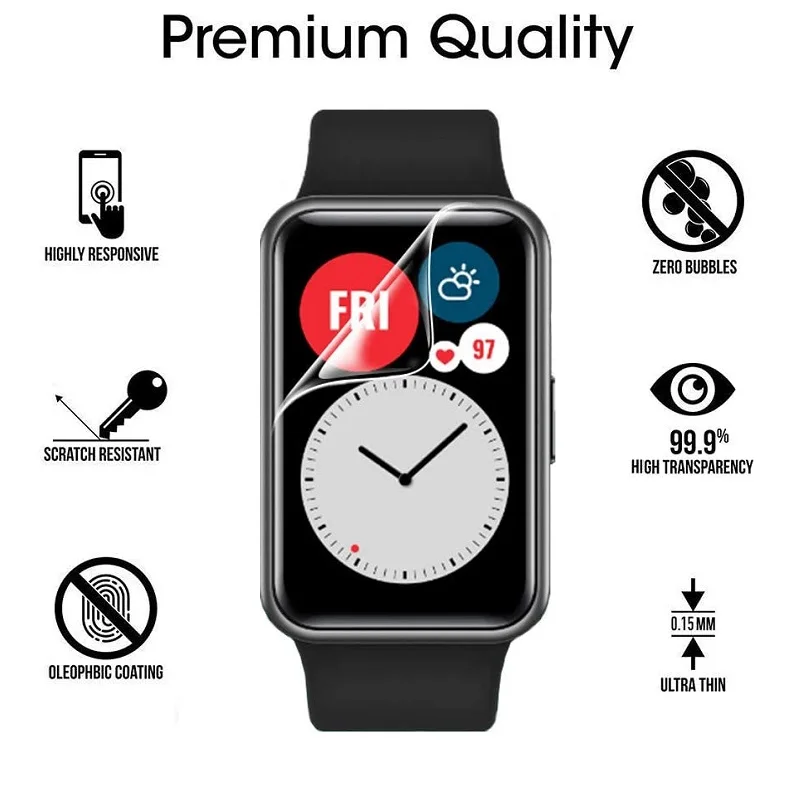 10 قطع من طبقة هيدروجيل ناعمة من مادة البولي يوريثان الحراري لساعة Huawei Watch Fit2 الذكية واقي شاشة مقاوم للخدش لساعة Huawei Watch Fit 2