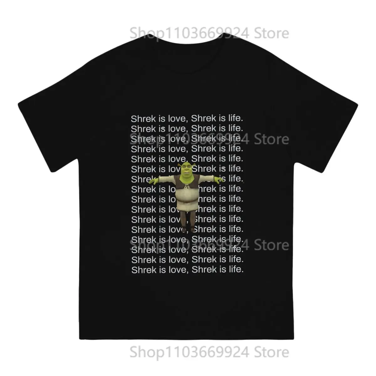 Shrek Cartoon Movie Is Life T Shirt Goth Men Tees Summer Clothing Polyester O-Neck TShirt