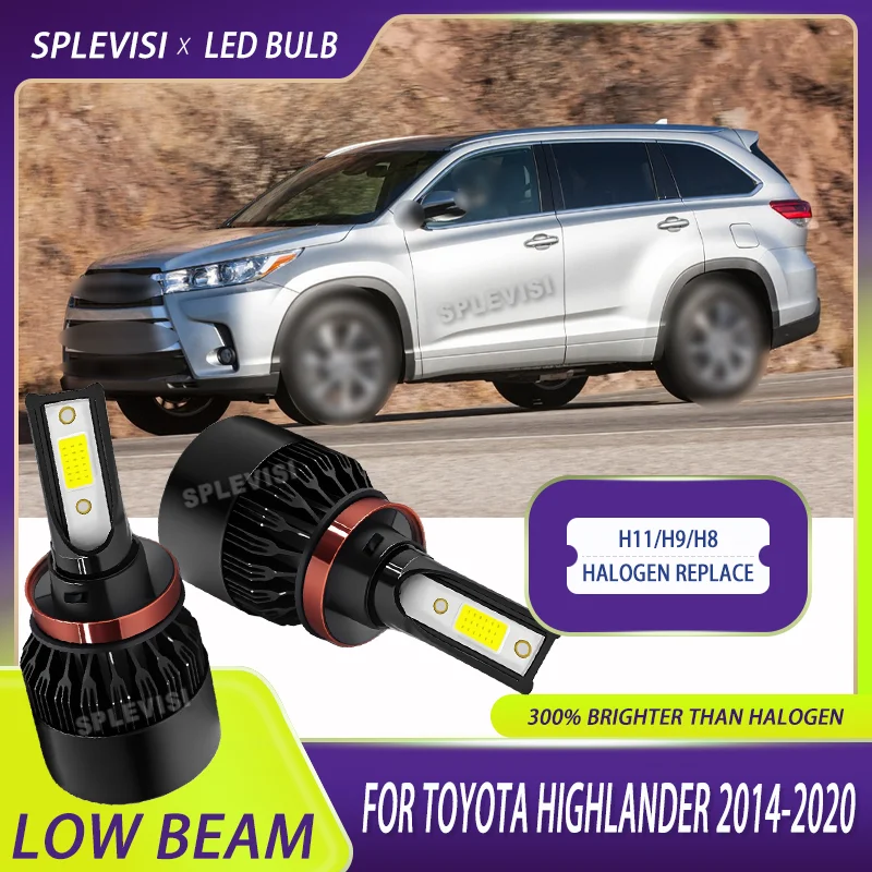H11/H9/H8 LED شعاع منخفض المصباح لمبة مروحة التبريد ضمان 3 سنوات لتويوتا هايلاندر 2014 2015 2016 2017 2018 2019 2020 #1