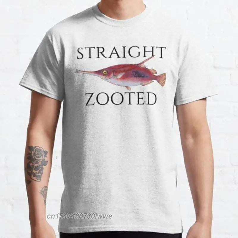 Straight Zooted 100% Cotton Casual Funny Design Men T Shirt Crew Neck Knitted Comfortable Fabric Street Men T-Shirt