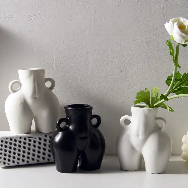Vase d'art corporel humain créatif, Arrangement de fleurs abstraites, Figurine artisanale de Style moderne, décoration de table pour mariage et maison