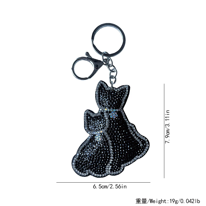 سلسلة مفاتيح على شكل قطة من حجر الراين، سحر حقيبة قطة عناق للعائلات، قلادات محفظة لطيفة على شكل حيوانات لمحبي القطط #5