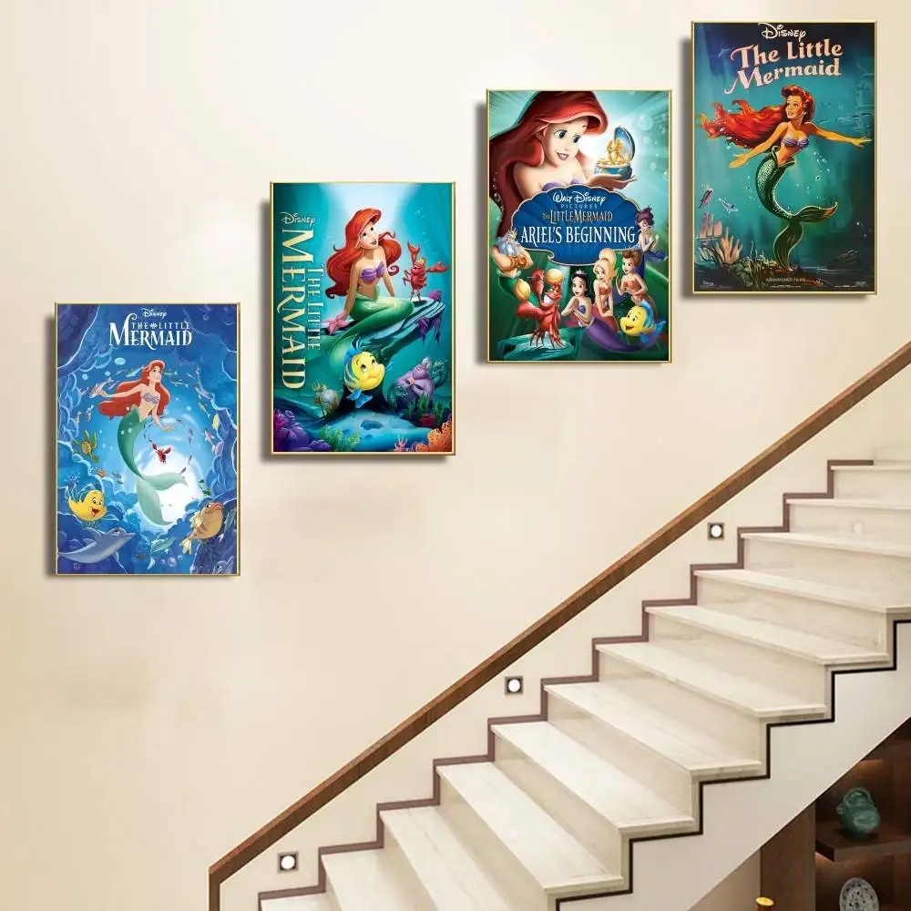 ارييل أنيمي الأميرة حورية البحر المشارك عالية الجودة طباعة مقاوم للماء جدار الفن ملصق لشريط غرفة المعيشة ديكور هدية #5