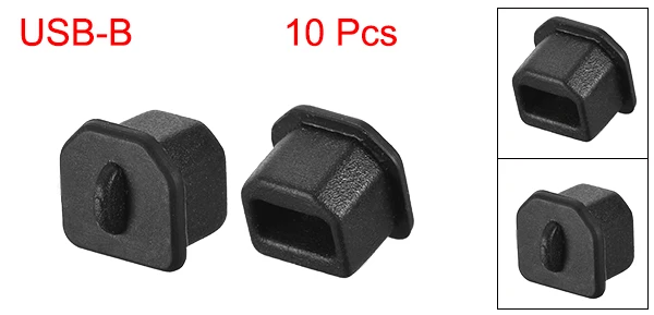 Bouchons de trou en caoutchouc de Silicone, 10 pièces, couvercle de bouchon Anti-poussière, bouchon d'extrémité USB, couvercle de Port, protecteur Anti-poussière 8mm x 7.3mm pour USB-B